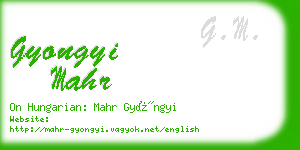 gyongyi mahr business card